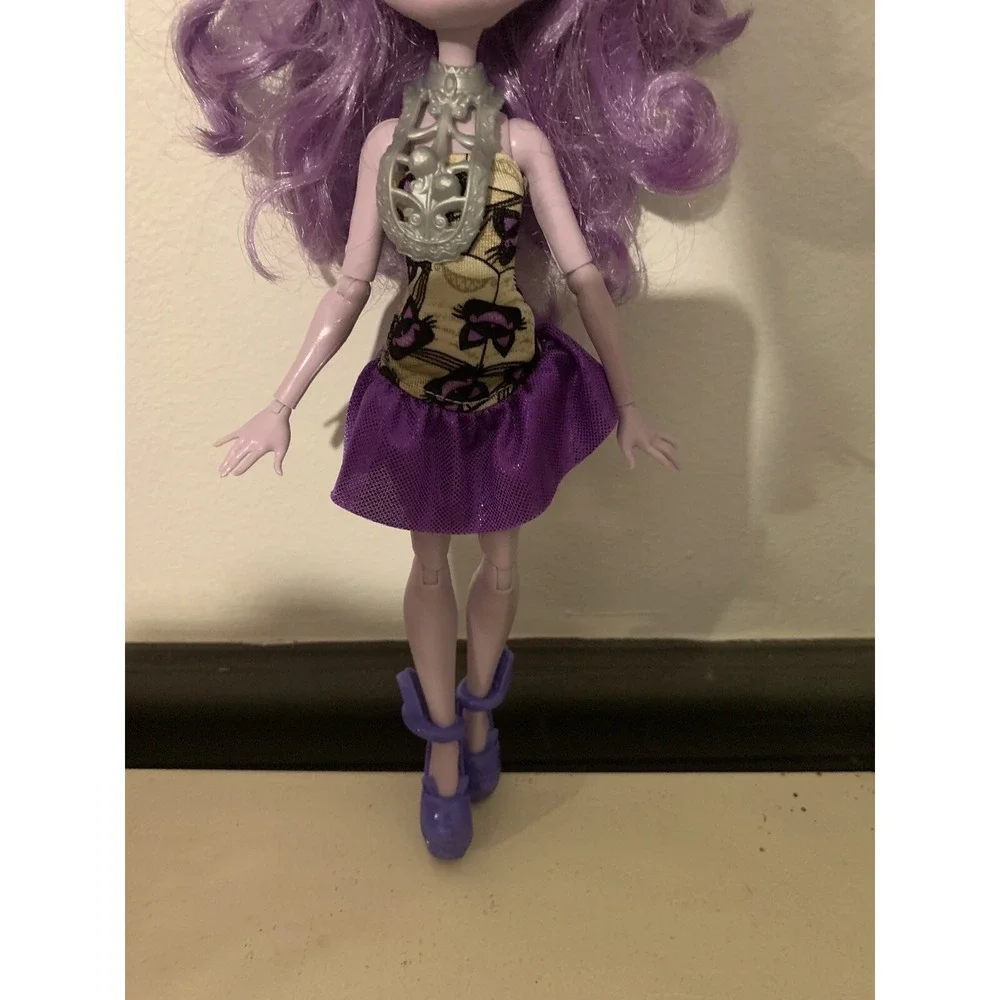 Ever After High Doll Kitty Cheshire Book Party 2015 Dress Shoes Necklace